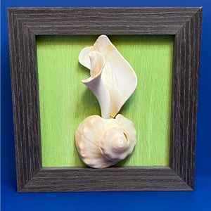 Handmade frame sea shell art